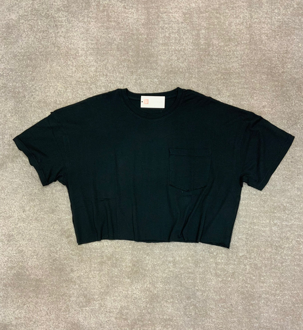 Boxy flow crop top w pocket