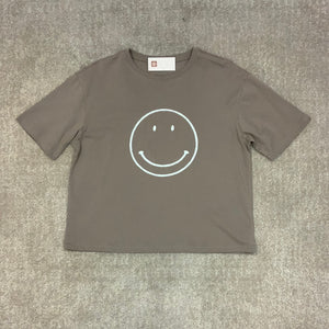 Smile Oversized Cropped Tee