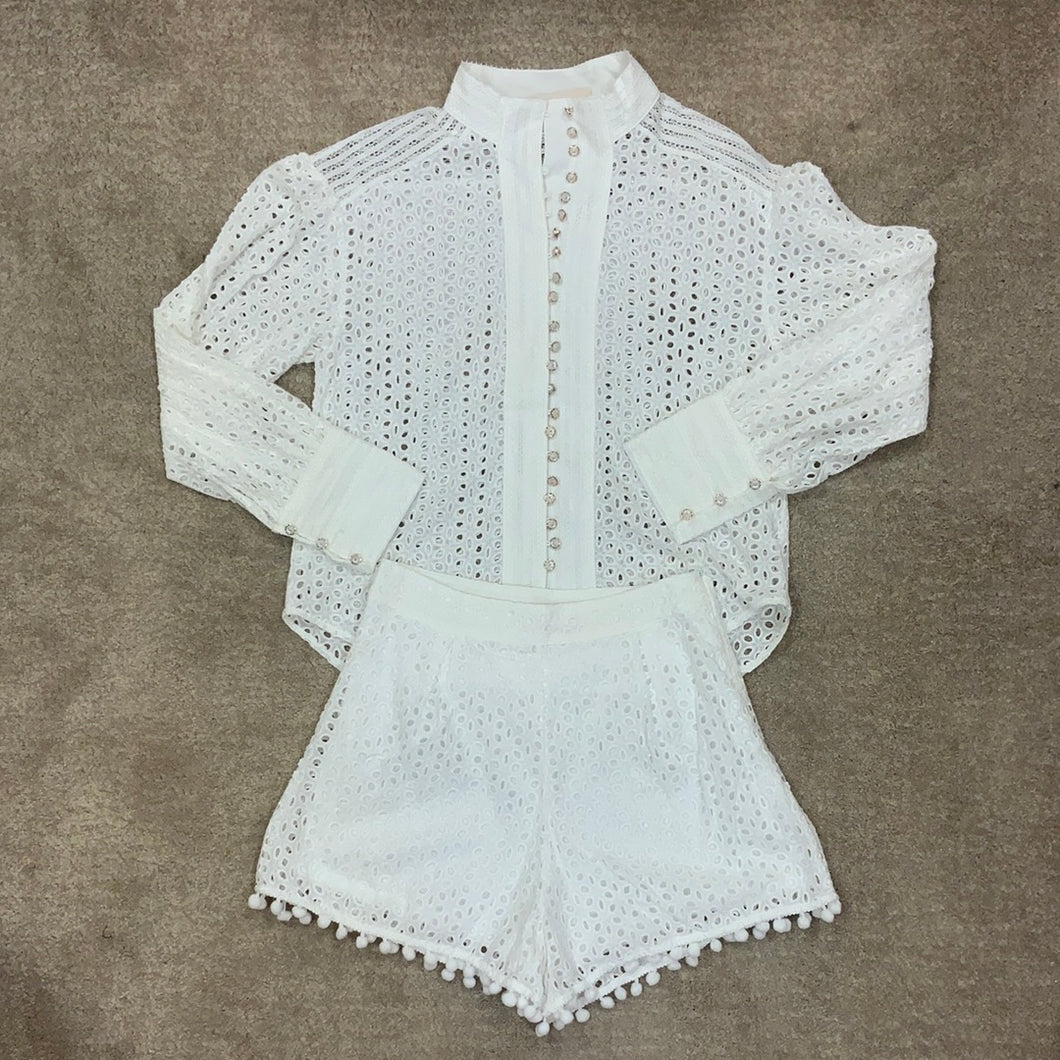 Lara eyelet short set