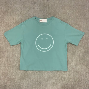 Smile Oversized Cropped Tee