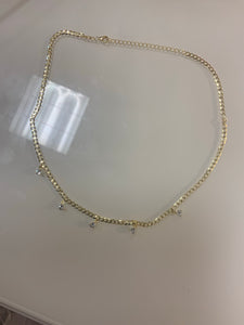 Cuban link 3 hanging crystals choker