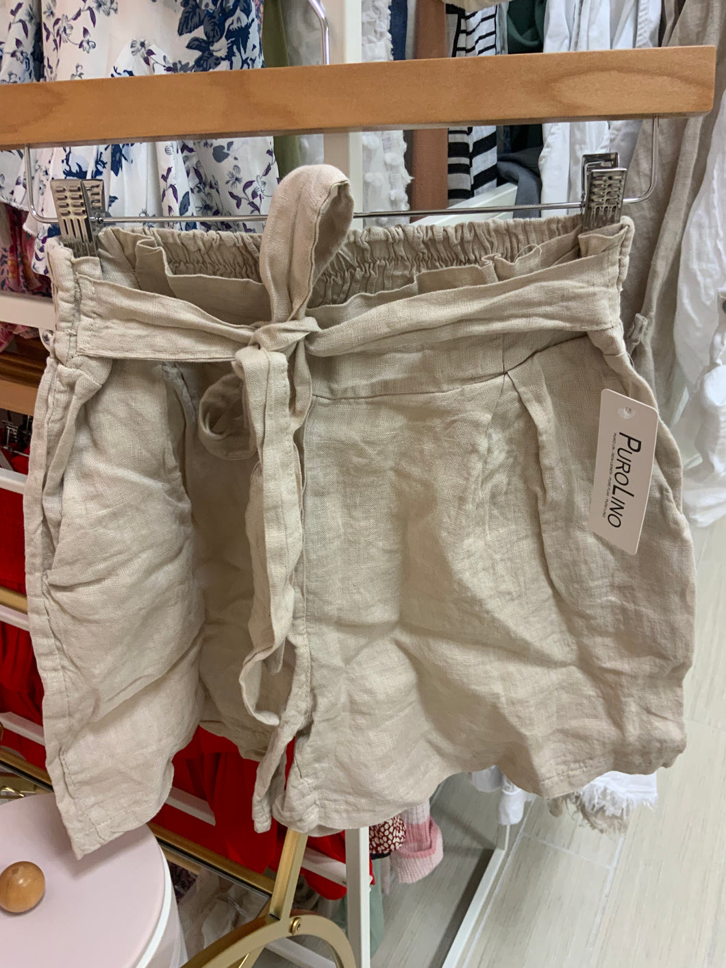 The linen shorts