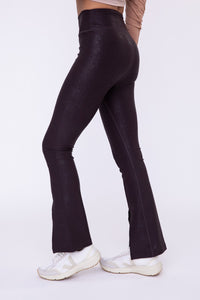 Front slit foil leggings