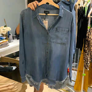 Faith denim fringe shirt